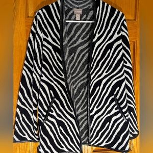 Chico's Cardigan, Medium, Zebra